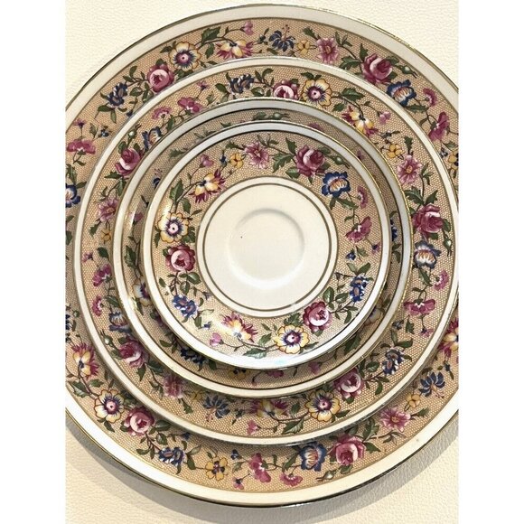 C. AHRENFELDT FRANCE Depose Limoges Floral - 4 Plates Set - Made in France - Picture 2 of 9